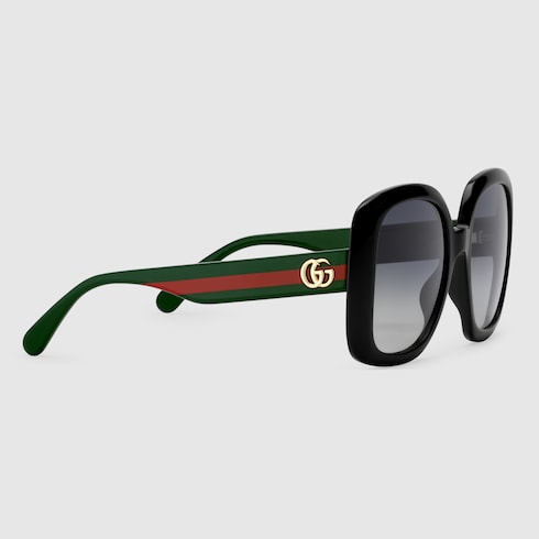 Lunettes de soleil carrées avec bande Web