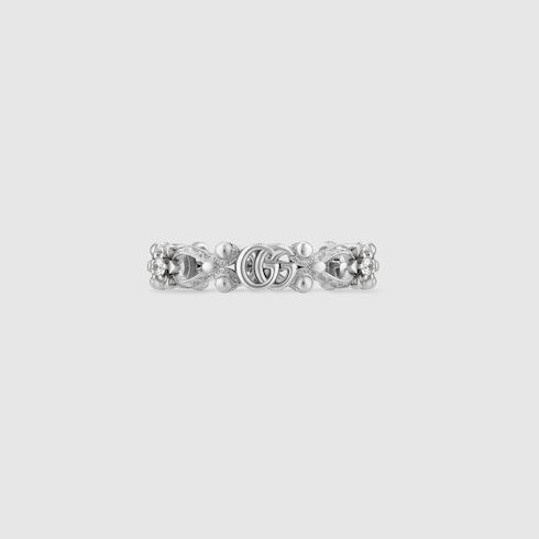 Gucci Flora 18k ring with diamonds