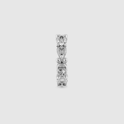 Gucci Flora 18k ring with diamonds