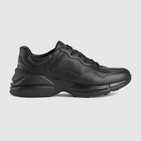 Gucci Rr Rython Men's Rhyton sneaker in black leather | GUCCI® NO