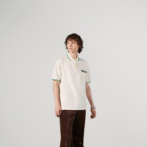 Gucci Ny Logo Cotton Polo Shirt in White for Men