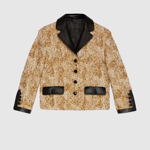 Lurex tweed jacket in gold | GUCCI® US