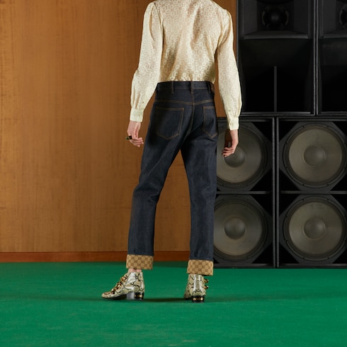 Pantalon en denim avec revers