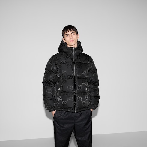 Jumbo GG Down Jacket in Black - Gucci