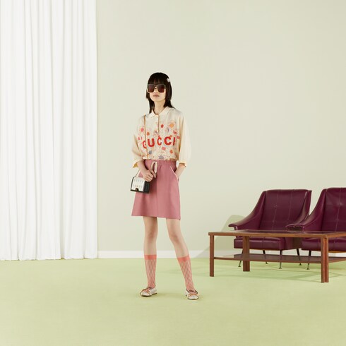 Gucci Lovelight GGジャージージャカード スカート ・ピンク | GUCCI公式