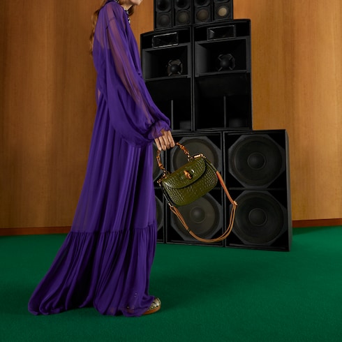 [구찌 뱀부 1947] 크로커다일 핸드백