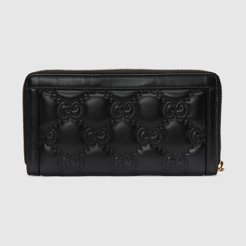 Portafoglio GG Matelasse con cerniera in pelle nera GUCCI Italia