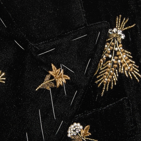 Embroidered velvet jacket