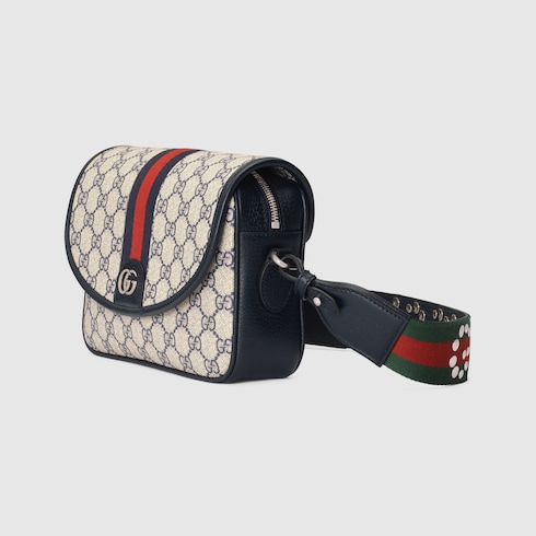 GUCCI ショルダーバッグ GGキャンバス バックル フラップ ジップ-