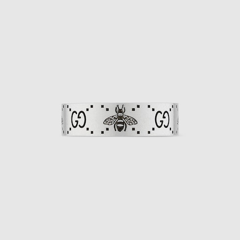 GG and bee engraved ring