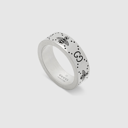 Bague gravée GG et abeille
