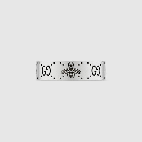 Bague gravée GG et abeille
