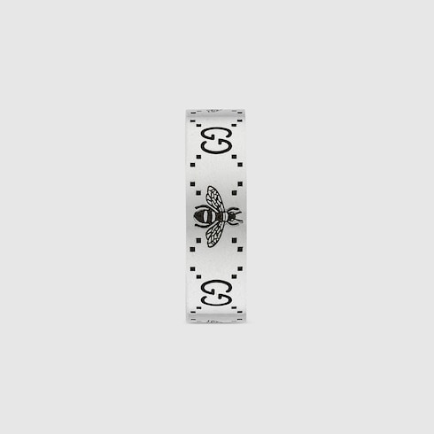 Bague gravée GG et abeille