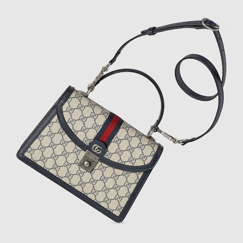 Bolsa Gucci Ophidia pequena com alça superior Web 651055