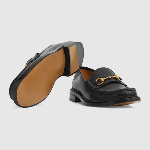 Leather horsebit loafer gucci sale