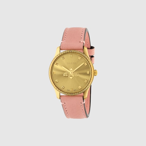 G Timeless watch with bee 29 mm in light pink lambskin GUCCI US