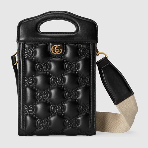 GGマトラッセ ミニ トップハンドルバッグブラック レザー | GUCCI® JP