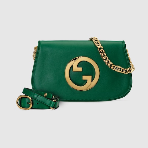 Gucci Blondie shoulder bag in emerald green leather | GUCCI® Australia