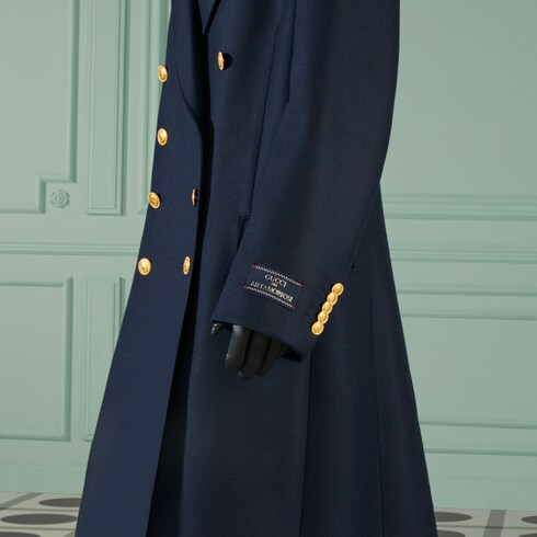 Gucci Cashmere coat with label detail. 3