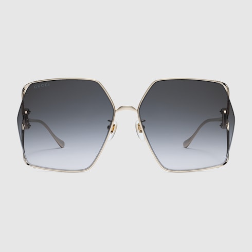 Low nosebridge fit rectangular sunglasses