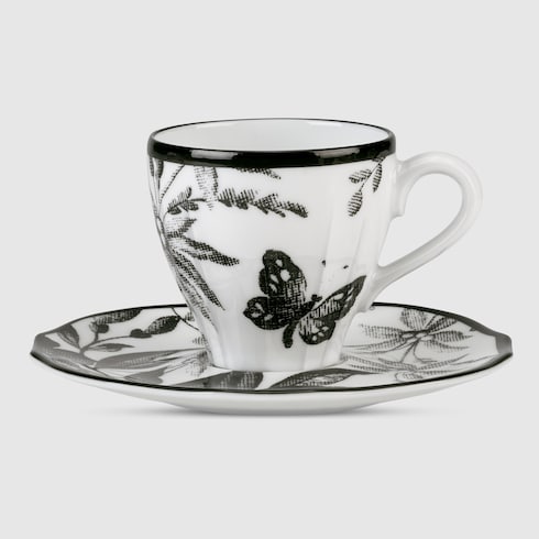 Herbarium coffee cup and saucer, set of two Detail 2