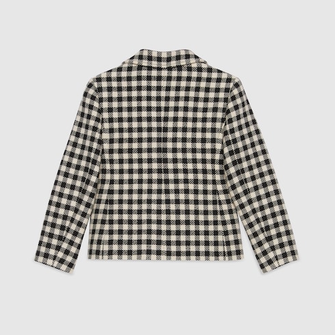 Children's gingham wool jacket