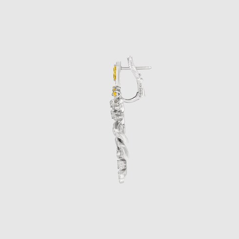 Gucci white top gold earrings