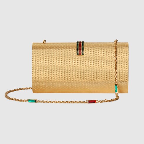 Gucci gold clutch discount bag