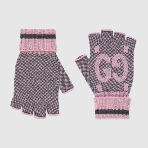 Guanti Senza Dita In Puro Cashmere Grigio Medio, Made In Scotland, Unisex, Una Taglia