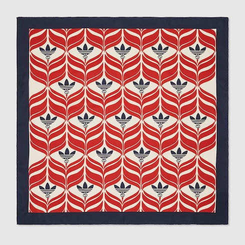 adidas x Gucci silk scarf in red and black | GUCCI® US