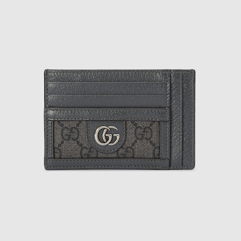 Ophidia card case in grey and black Supreme | GUCCI® US