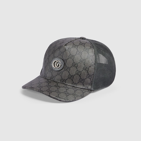 GG Supreme baseball hat in grey and black | GUCCI® US