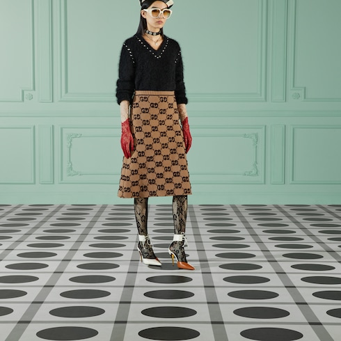 GG wool bouclé jacquard skirt