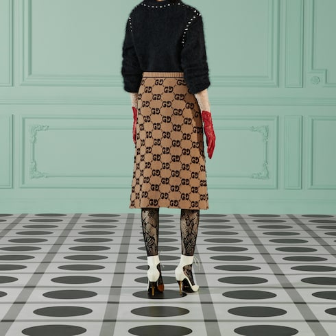 GG wool bouclé jacquard skirt