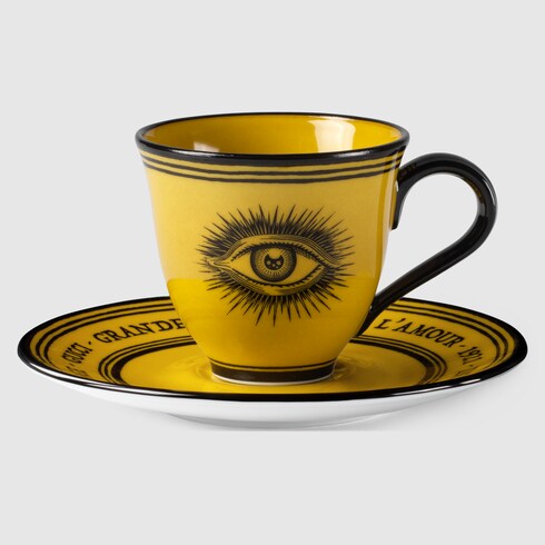 Gucci Star eye print coffee cup and saucer, set of two. 2 Gucci Star eye print coffee cup and saucer, set of two. 2