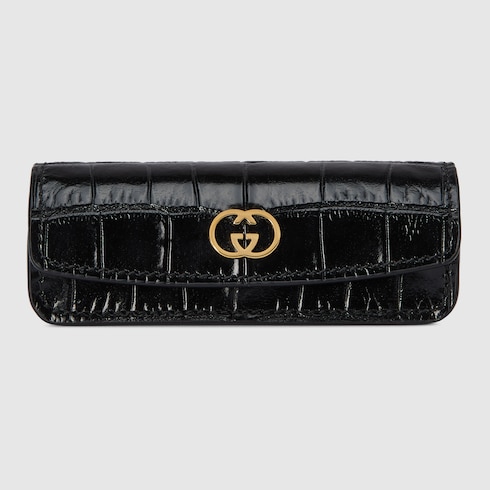 【美品】グッチ クロコダイル コインケース レザー コンパクトウォレット 黒 classic_30010614