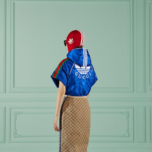 Gucci adidas x Gucci GG Trefoil nylon cropped jacket. 6