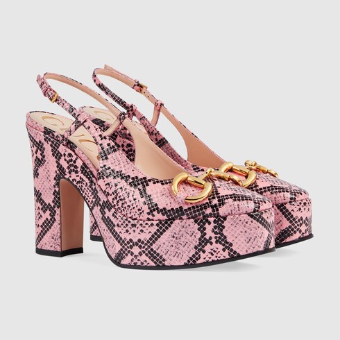 Gucci Women's python print high heel pump. 2