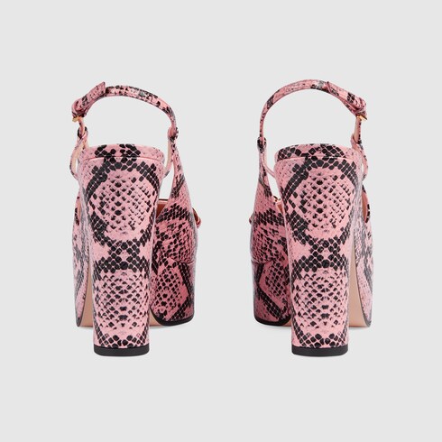 Gucci Women's python print high heel pump. 4