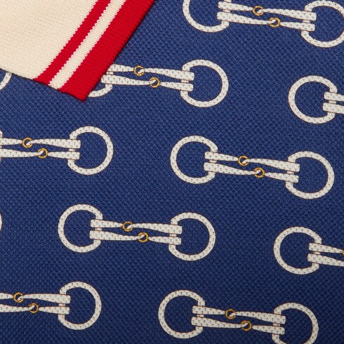 Horsebit print cotton polo shirt