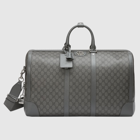 Ophidia Medium Canvas Duffel Bag in Grey - Gucci