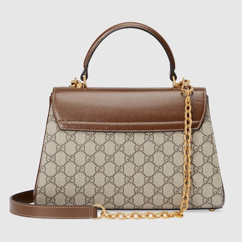 Sac a main Gucci Horsebit 1955 taille moyenne en toile GG Supreme beige et ebene GUCCI FR