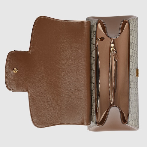 Mittelgro e Gucci Horsebit 1955 Tasche in beige und