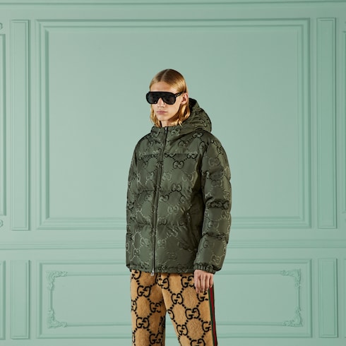 Veste garnie de duvet en toile GG jumbo