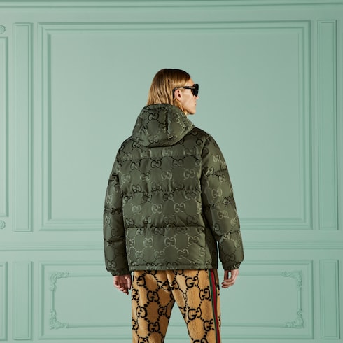 Veste garnie de duvet en toile GG jumbo