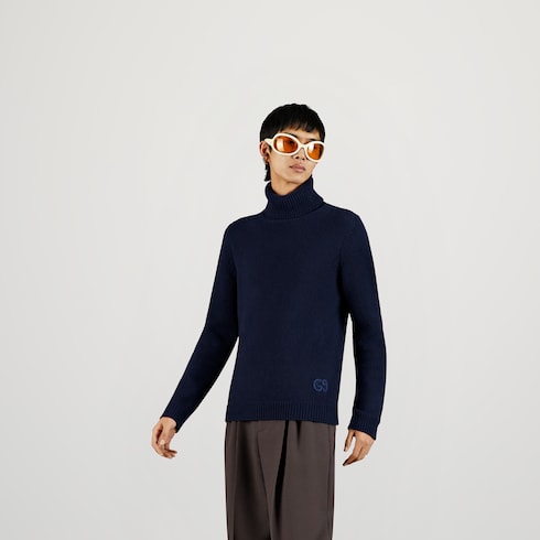 Pull à col roulé en maille de cachemire