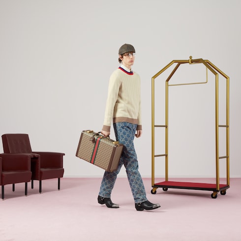 Gucci Savoy系列中号硬体旅行箱