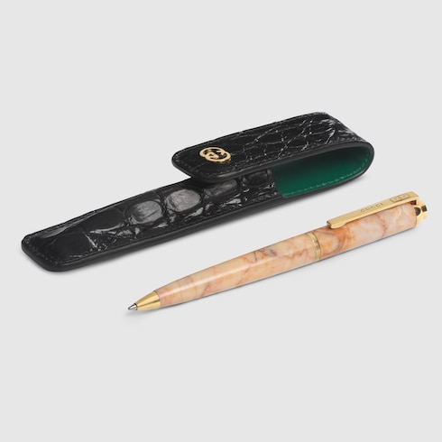 Gucci Pen with crocodile Interlocking G case. 1