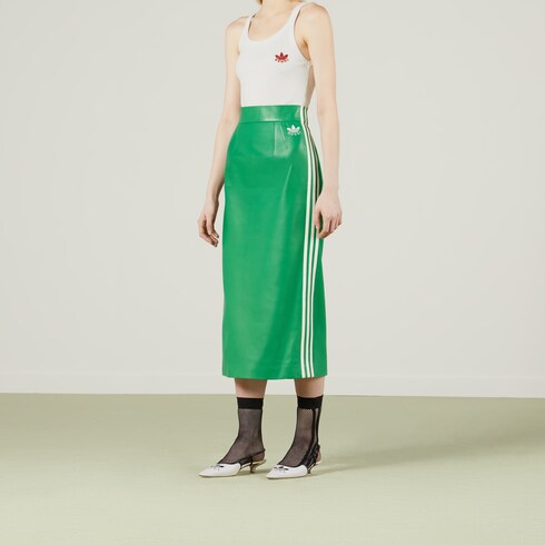adidas x Gucci zip leather skirt