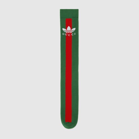 adidas x Gucci long cotton Web socks in green and red | GUCCI® GR